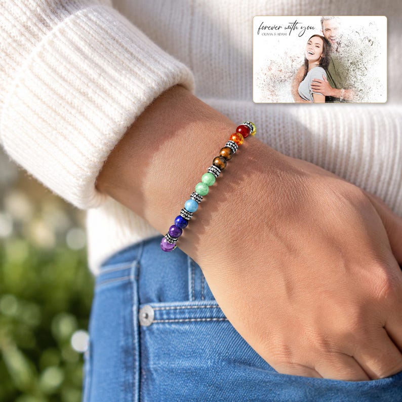 Rainbow Bead Bracelet, worn lifestyle view, photo 5.