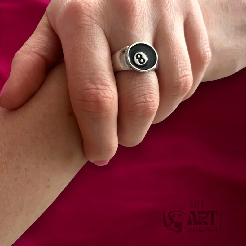 8 Ball Ring, Adjustable Stainless Steel Billiards Band image 13