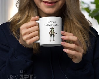 Overstimulated Frog Mug: Funny Weirdcore Gift