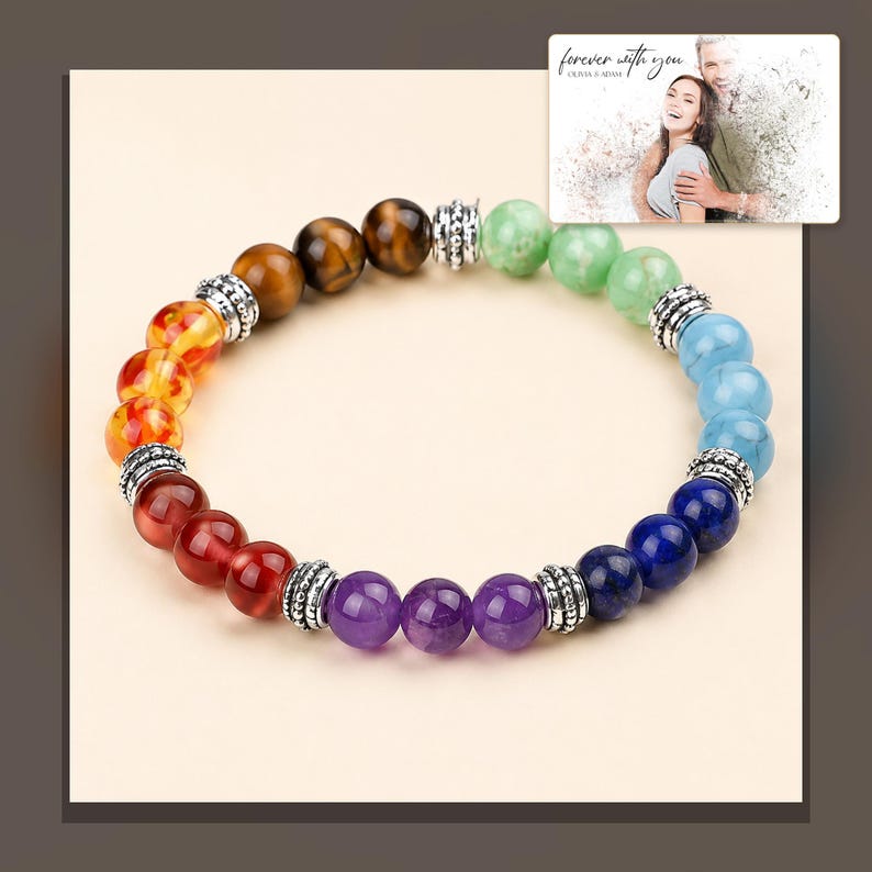 Rainbow Bead Bracelet, evening style view, photo 9.