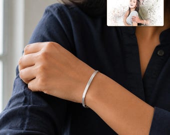 925 Sterling Silver Herringbone Bracelet, 3mm Flat Snake Chain, Four Lengths
