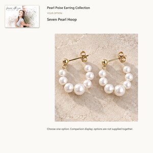 Seven Bead Hoop. Pearl Drop or Seven-Pearl Hoop Earrings. A personalized digital greeting card is shown. Select the pictured option when ordering.