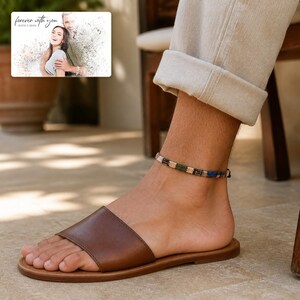 Rainbow Loom Boho Anklet shown as the main Etsy hero photograph with a clear view of the complete design.