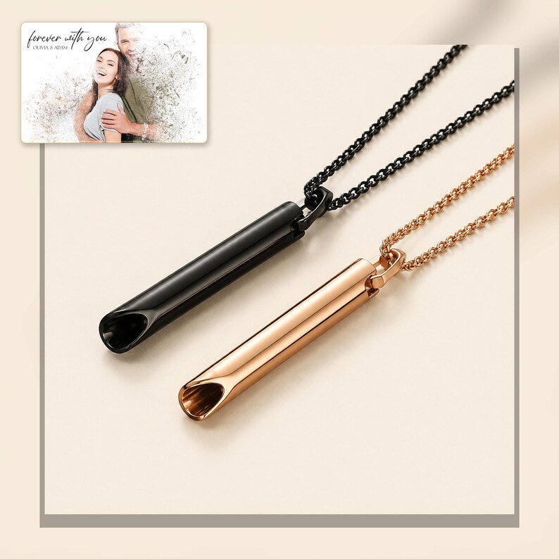 Tube Pendant Necklace, linen flatlay view, photo 6.