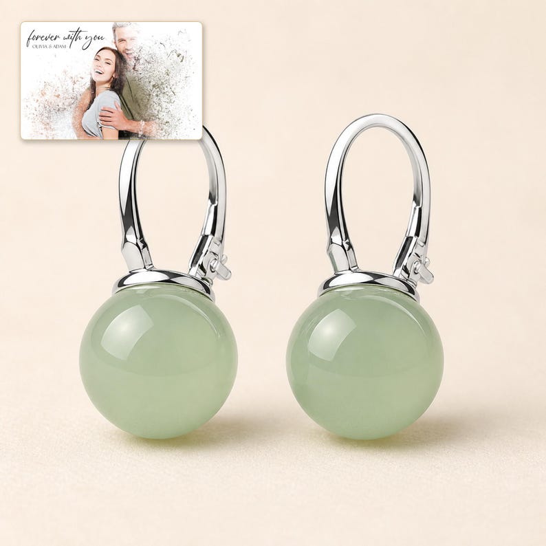 Celadon Jade Look Ear Clips shown as the main Etsy hero photograph with a clear view of the complete design.
