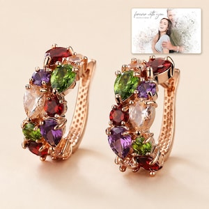 Colorful Hoop and Daisy Stud Earrings, hero view, photo 1.