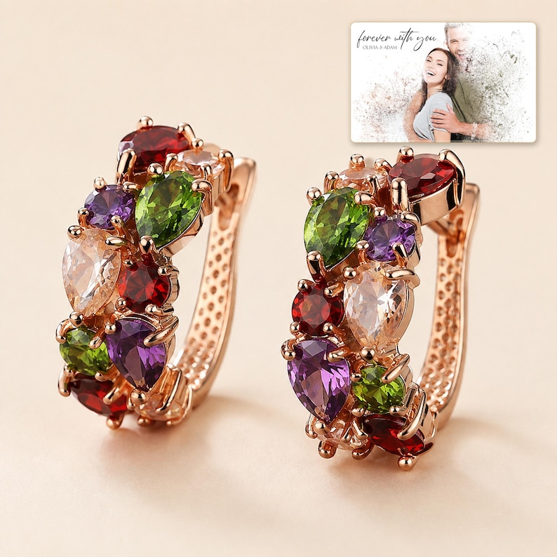 Colorful Hoop and Daisy Stud Earrings, hero view, photo 1.