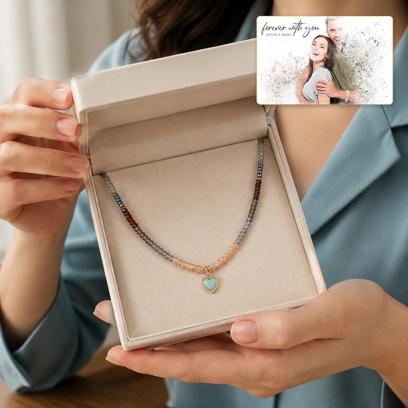 Heart Bead Necklace, gift receiving view, photo 14.