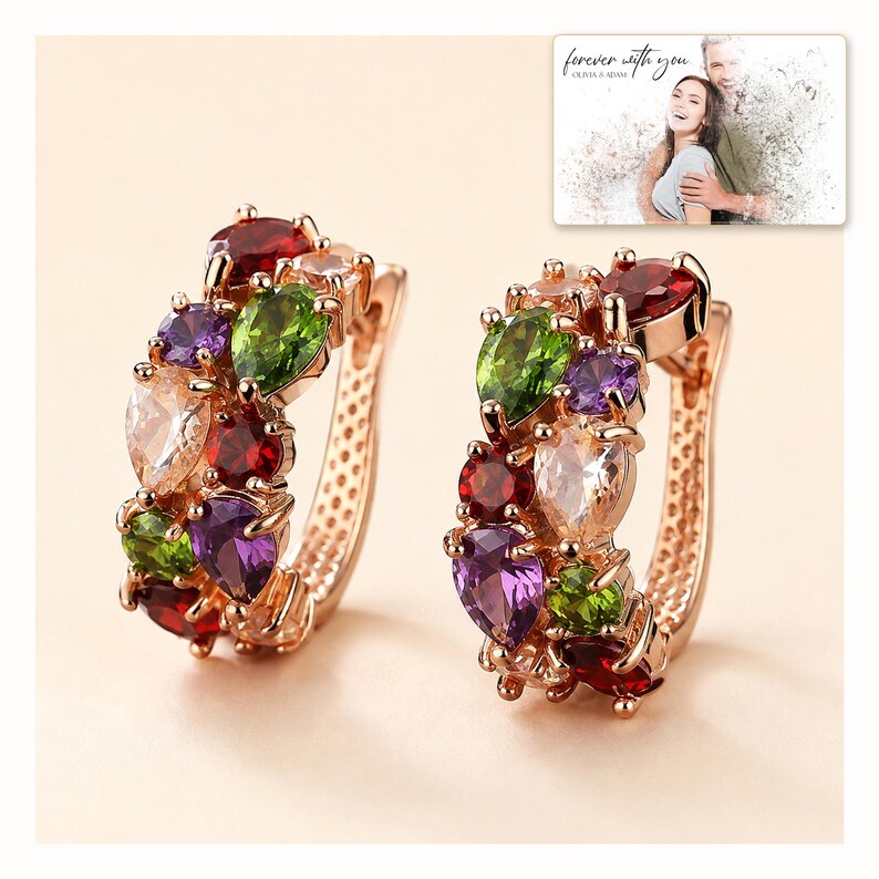 Colorful Hoop and Daisy Stud Earrings, catalog view, photo 2.