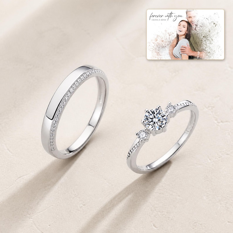 First Sight 925 Promise Rings photographed in warm natural window light in an elegant home setting.