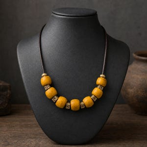 Red Beaded Coin Charm Necklace shown individually as a coordinating option for the mix and match necklace set