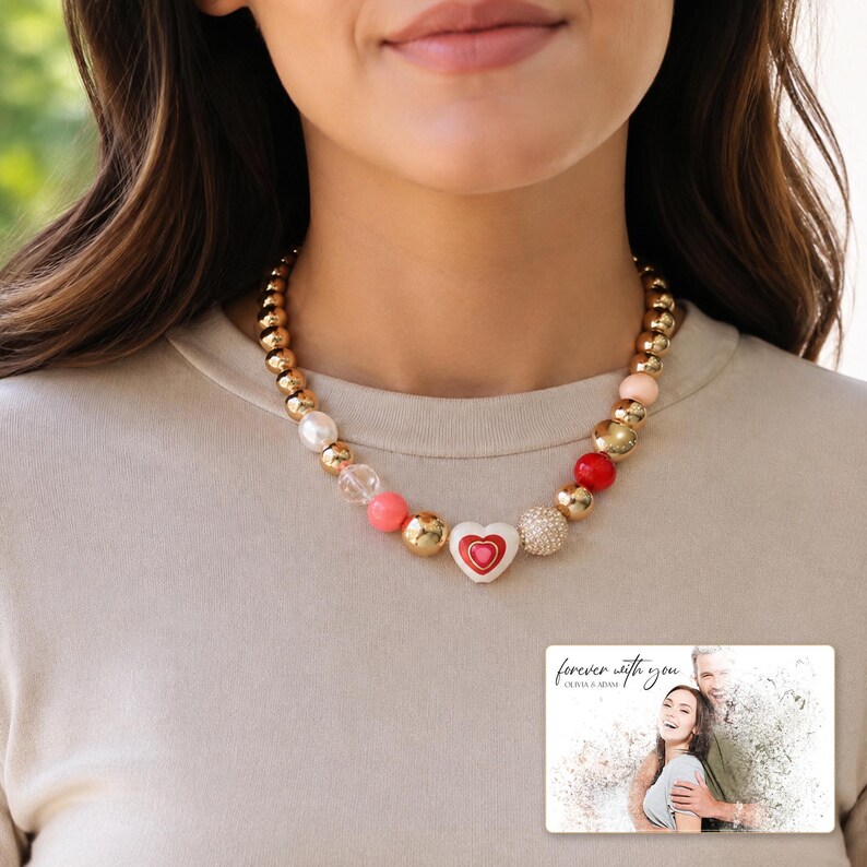 Heart Charm Jewelry, worn lifestyle view, photo 5.