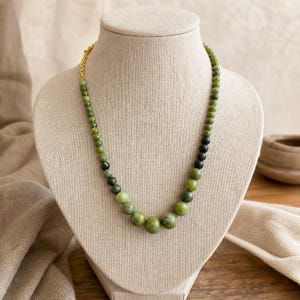 Gray and Brown Statement Beaded Necklace shown individually as a coordinating option for the mix and match necklace set