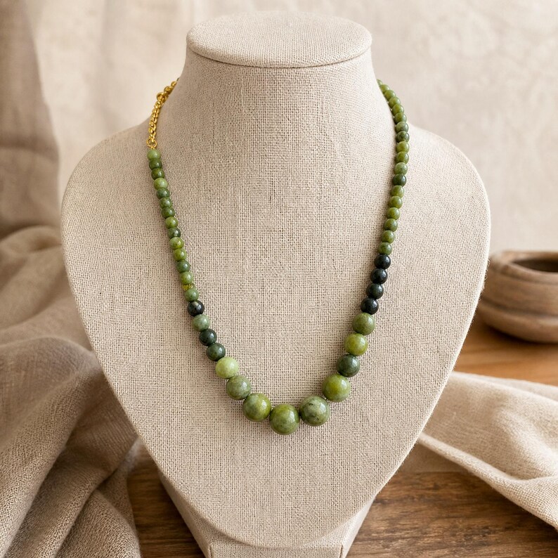 Gray and Brown Statement Beaded Necklace shown individually as a coordinating option for the mix and match necklace set