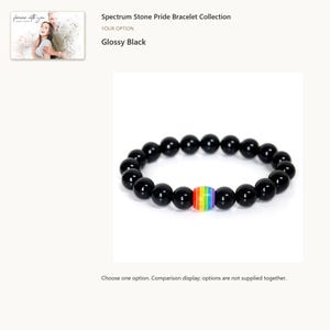 Style 8. Rainbow Bead Pride Bracelet. A personalized digital greeting card is shown. Select the pictured option when ordering.