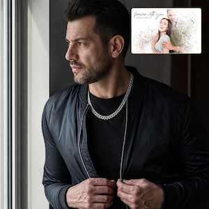Arc Ice Cuban Necklace worn by an adult in a polished evening lifestyle scene.