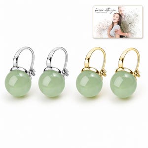 Celadon Jade Look Ear Clips shown on a clean white catalog background for an unobstructed product view.