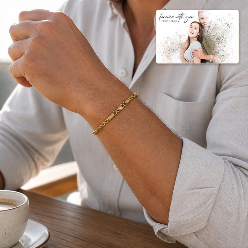 Sunlit Twist Rope Chain Bracelet shown as the main Etsy hero photograph with a clear view of the complete design.