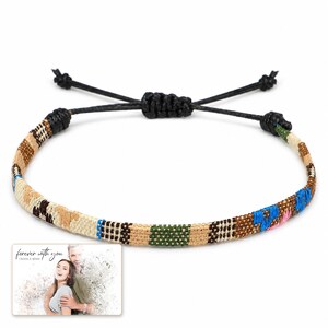Rainbow Loom Boho Anklet shown during a believable gift-giving moment between adults with the exact jewelry visible.