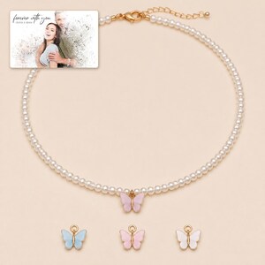 Butterfly Bead Choker, hero view, photo 1.