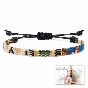 Rainbow Loom Boho Anklet shown during a warm gift-receiving moment between adults with the exact jewelry visible.