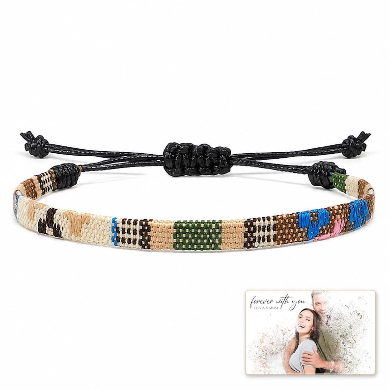 Rainbow Loom Boho Anklet shown during a warm gift-receiving moment between adults with the exact jewelry visible.