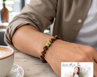 Rainbow Bead Pride Bracelet, Black Beaded Strand, Four Styles