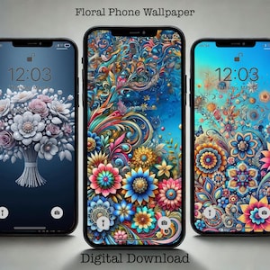 Blumentapete, Blumentapete für iPhone, Minimalistische Smartphone-Tapete, ästhetischer iPhone Hintergrund, Boho Tapete