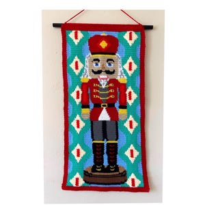 Crochet Pattern | Nutcracker Tapestry | Holiday Christmas Festive Handmade Wall Hanging Decor | Customizable Colors