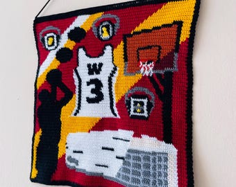 Basketball Hall of Famer Tapestry Crochet Pattern | Hoops Wall Hanging | Digital Download | PDF