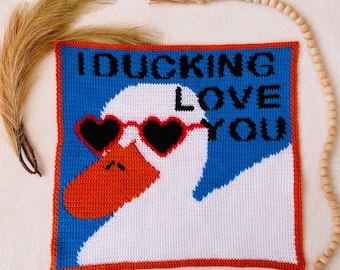 Funny Humor Duck Tapestry Crochet Pattern | Instant Download | PDF