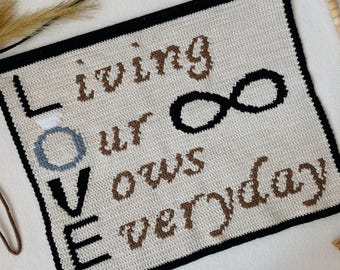 Eternal LOVE Tapestry Crochet Pattern | Love Acronym Wall Hanging | Digital Download | PDF