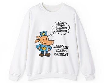 Dog Man Librarian Sweatshirt, Graphic Novel Gift