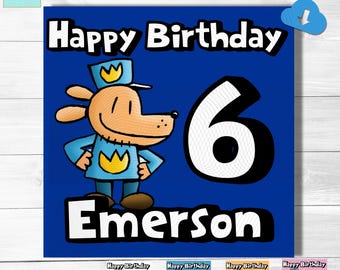 Digital Download Dog Man Birthday - Personalized Image (PNG and/or JPG, JPEG)