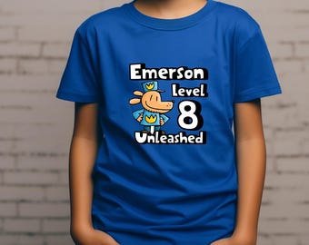 Dogman Personalized Birthday T-Shirt, Dogman Tee, Dogman Birthday Shirt, Kids Birthday Shirt, Kids Personalized Tee, Kids Heavy Cotton™ Tee