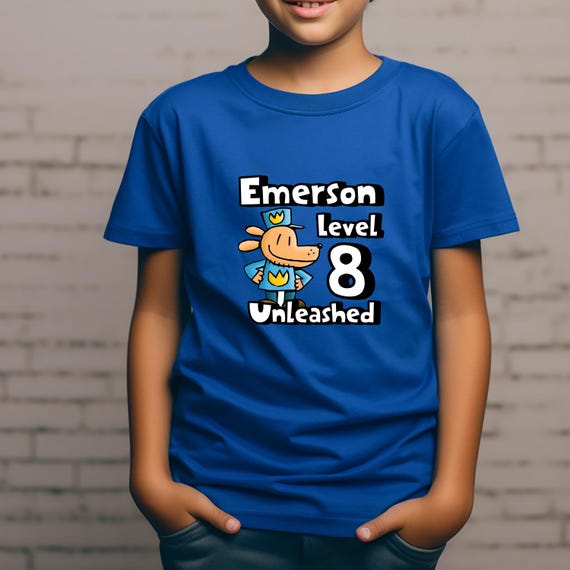 Dogman Personalized Birthday T-Shirt, Dogman Tee, Dogman Birthday Shirt, Kids Birthday Shirt, Kids Personalized Tee, Kids Heavy Cotton™ Tee