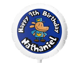 Dogman Birthday Balloon, Personalized Kids Party Decor