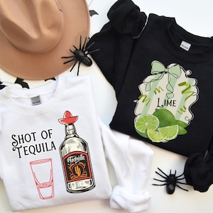 Funny Couple Halloween Costume Sweatshirt, Halloween Party Gift for Couple, Boyfriend Girlfriend Matching Costume TShirt for Spooky Season