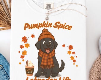 Pumpkin Spice Black Labrador Retriever Shirt | Fall Dog Lover Comfort Colors Tee