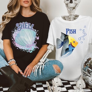 Funny Couple Halloween Costume Sweatshirt, Halloween Party Gift for Couple, Boyfriend Girlfriend Matching Costume TShirt for Spooky Season