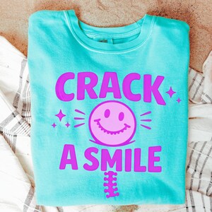 Chiropractor PNG, Crack A Smile Design, Funny Chiro Graphic, Retro Medical Clipart, Instant Download Transparent PNG