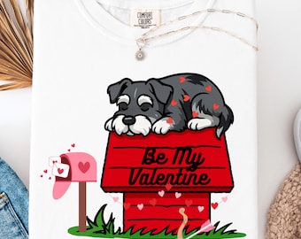 Retro Schnauzer Valentine Shirt, Be My Valentine Dog Tee, Cute Schnauzer Love Shirt, Dog Mom Valentine Gift