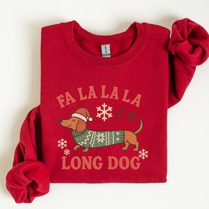 Dachshund Christmas Sweatshirt For Dachshund Lover Funny Christmas Dog Sweatshirt for Doxie Mom Christmas Weenie Sweatshirt for Wiener Lover
