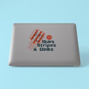 Sticker sport pickleball pour le 4 juillet | Autocollant cadeau équipe de pickleball pour joueur de pickleball | Autocollant club de pickleball pour ordinateur portable ou ordinateur portable