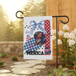 Patriotic Dachshund Dog Garden Banner for Fourth of July or Everyday Home Decor, Outdoor Decoration for Weenie Dog Mom, Doxie Dog Lover Gift