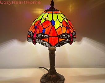 Tiffany-Style Stained Glass Table Lamp: Vintage Art Deco Lighting