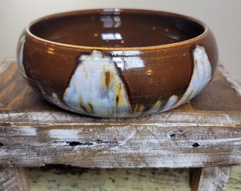 Glazed Serving Bowl: Wheel Thrown Pottery