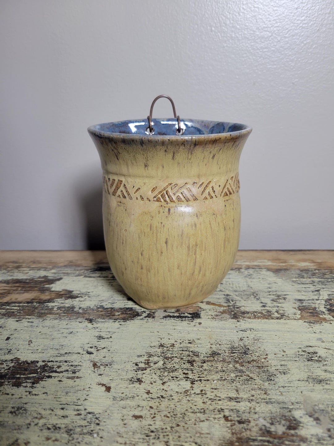Handmade Ceramic Wall Pocket | Wheel Thrown Pottery Planter - Etsy