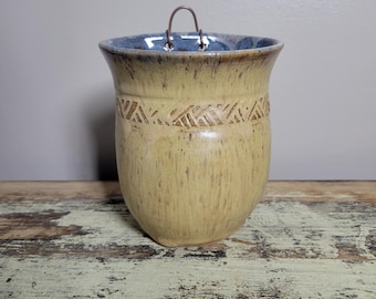 Handmade Ceramic Wall Pocket | Wheel Thrown Pottery Planter