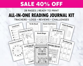Printable Reading Journal: Whimsical Bookshop Theme (Digital Download)